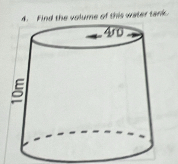 Find the volume of this water tank