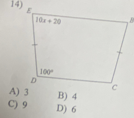 A) 3
C) 9 D) 6