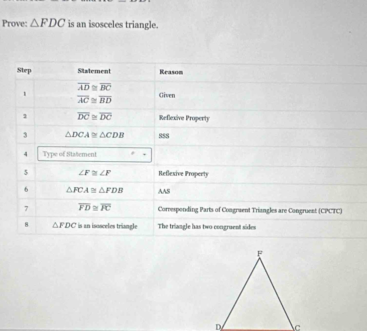 Prove: △ FDC is an isosceles triangle.