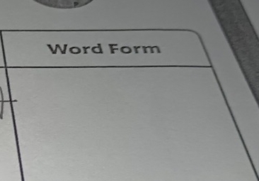 Word Form