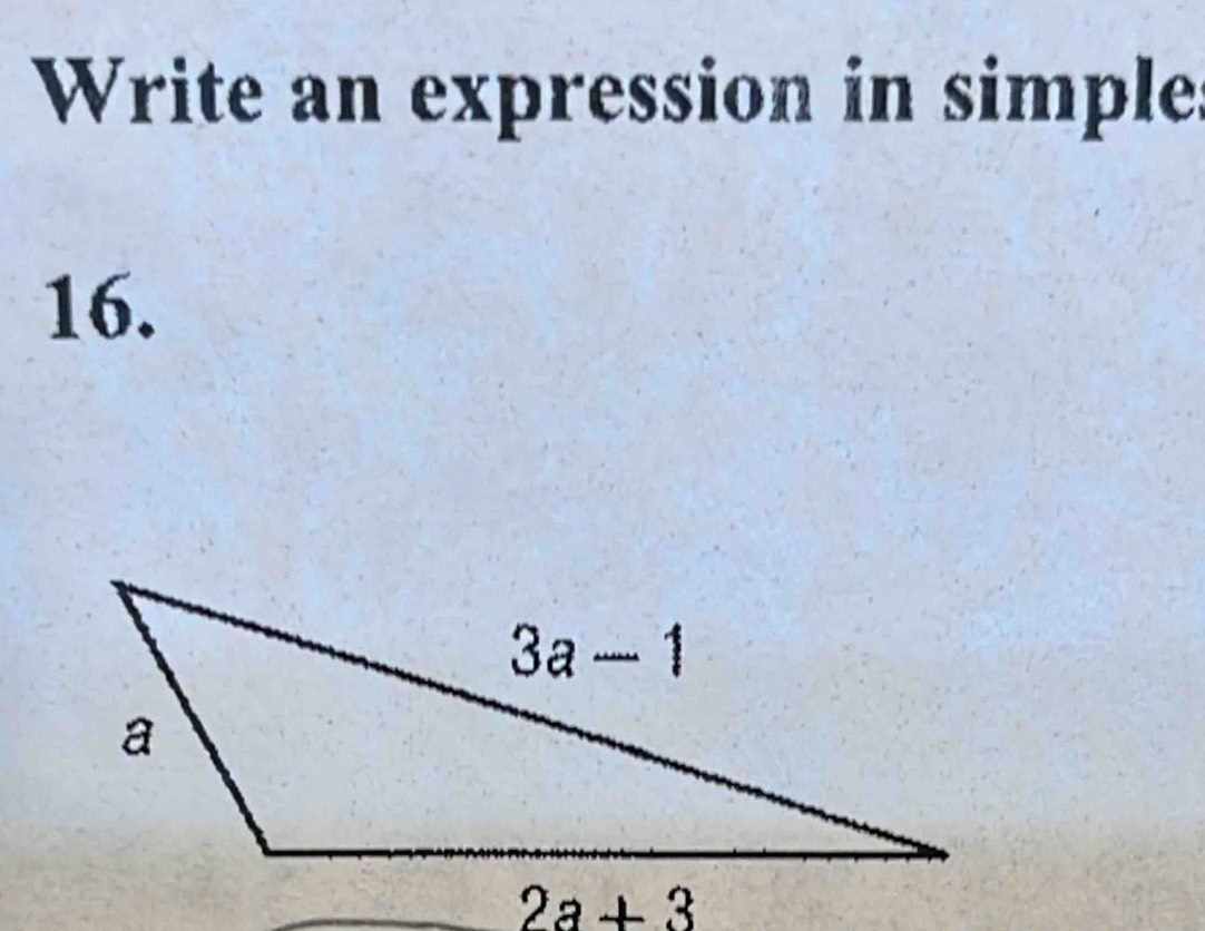 Write an expression in simple
16.