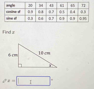 Find x
x=□°