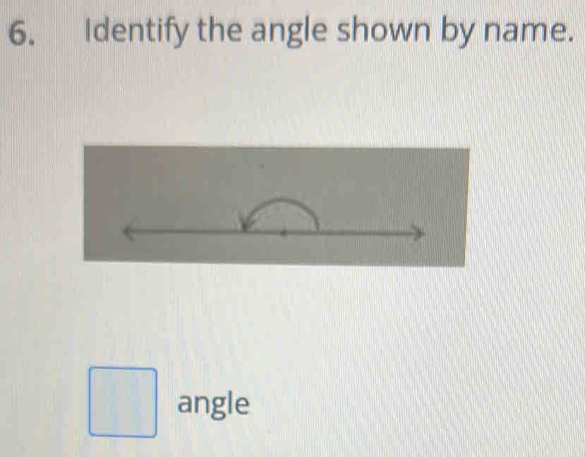 Identify the angle shown by name. 
angle