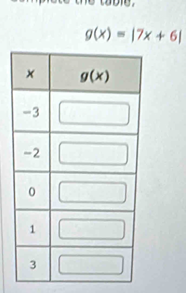 g(x)=|7x+6|