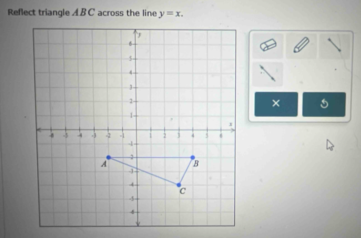 Reflect triangle ABC across the line y=x. 
×