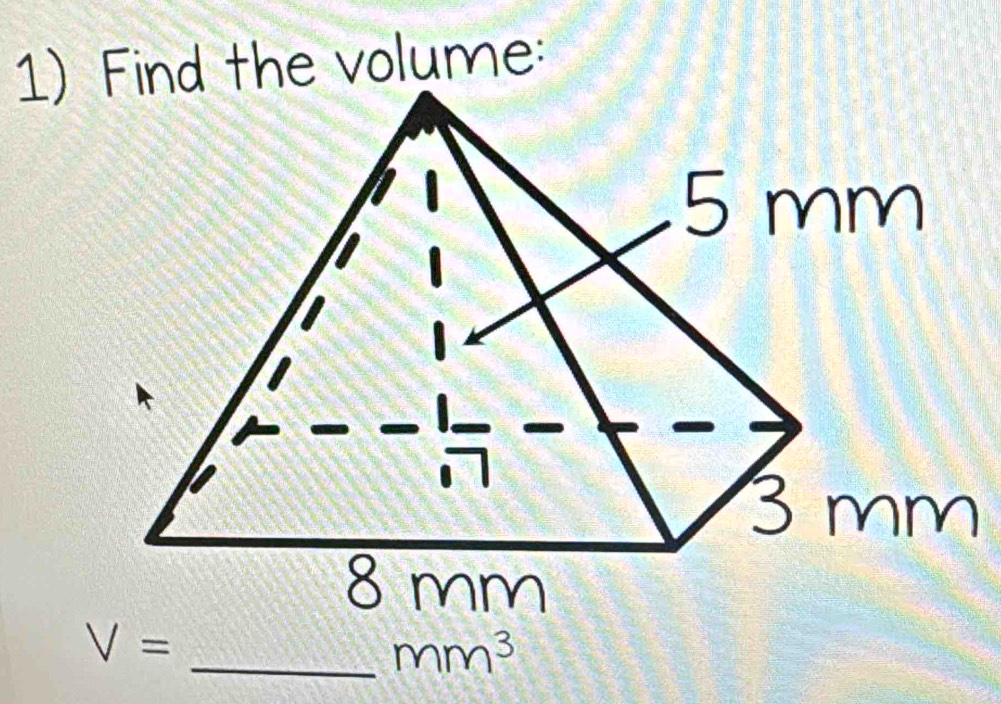 ind the volume: 
_
V=