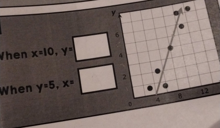 When x=10, y=
When y=5, x=