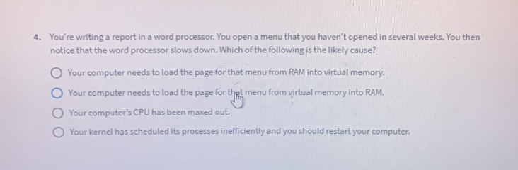 Solved: You're writing a report in a word processor. You open a menu ...