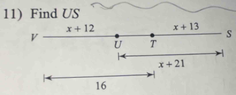 Find US
x+12
x+13
v
s
U T
x+21
16