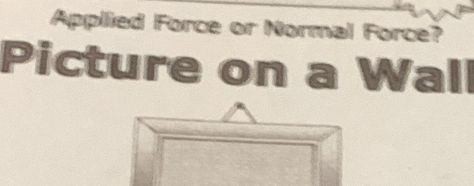 Applied Force or Normal Force? 
Picture on a Wall