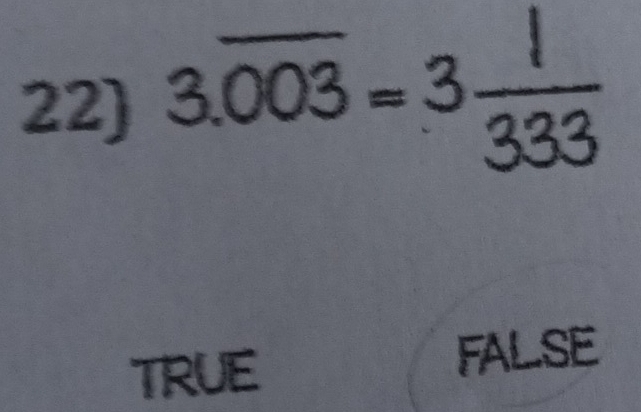 3.003 ≈
TRUE FALSE