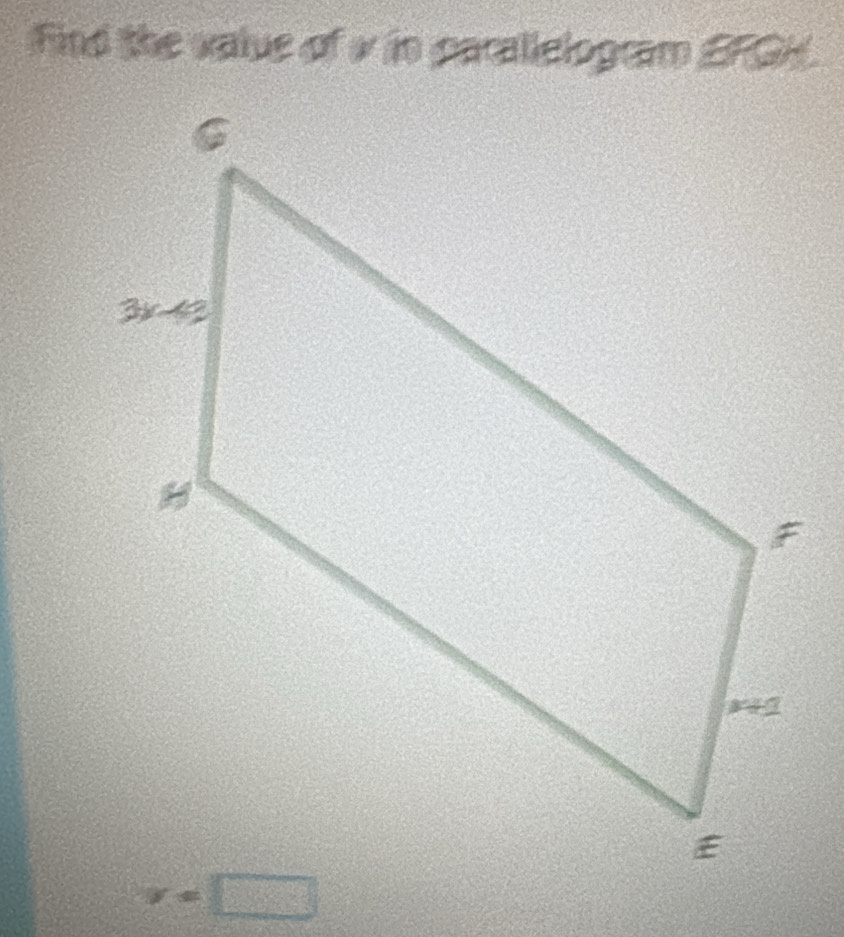 find the value of v in parallelogram EFGH.