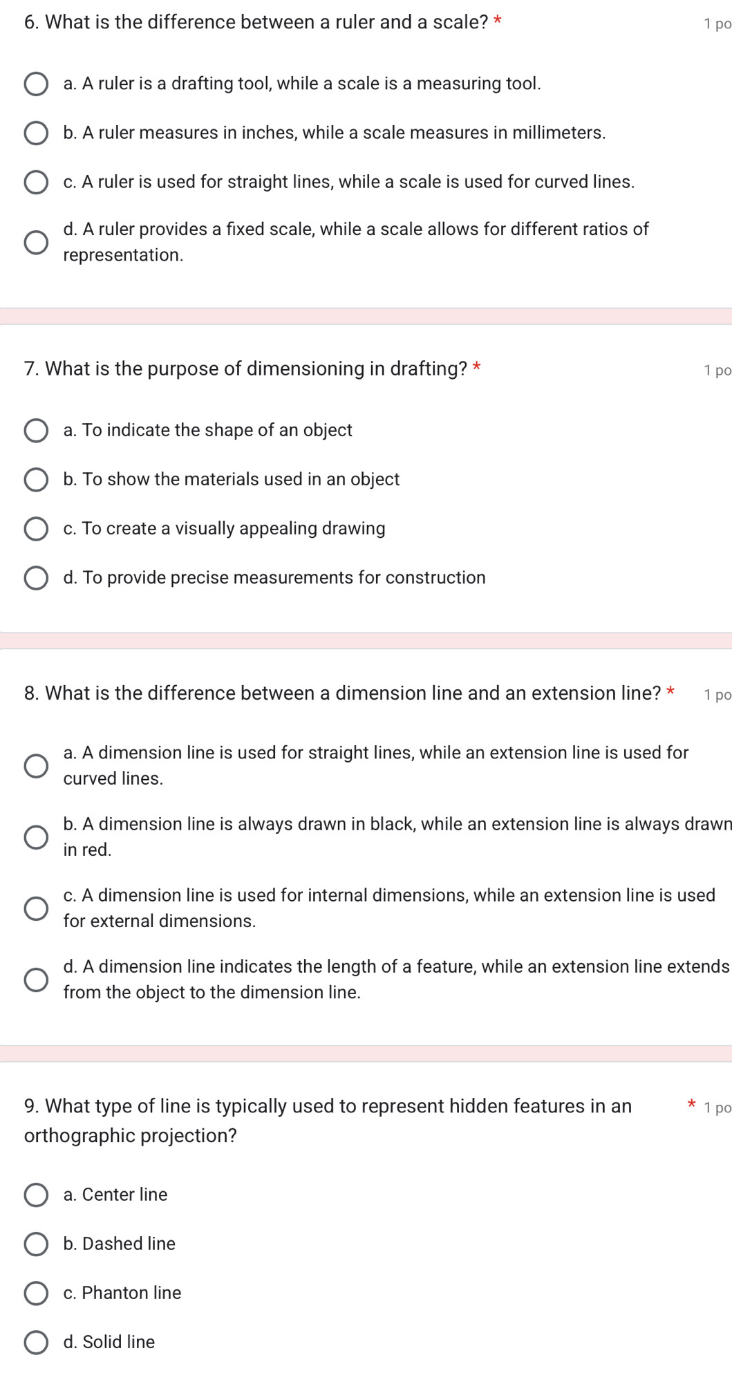 Solved: What is the difference between a ruler and a scale? * 1 po a. A ...