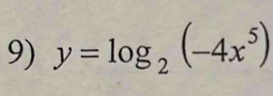 y=log _2(-4x^5)