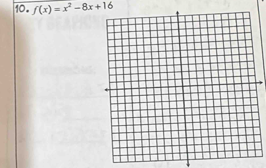 f(x)=x^2-8x+16