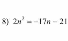 2n^2=-17n-21