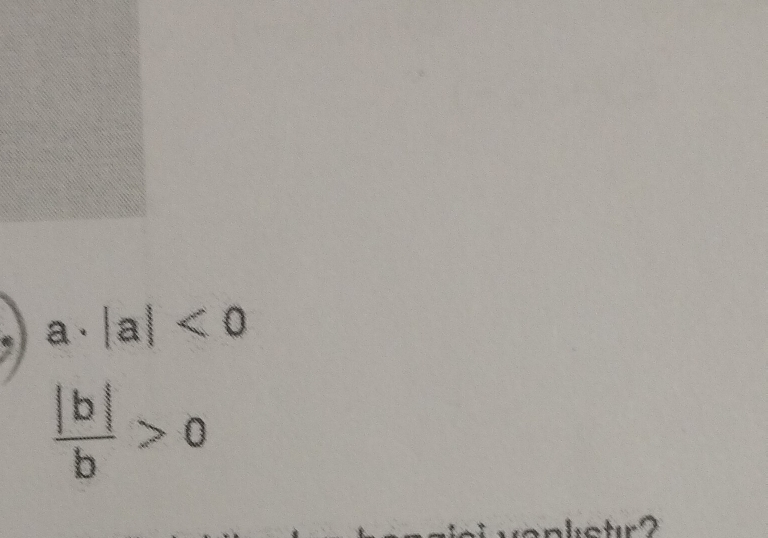 a· |a|<0</tex>
 |b|/b >0