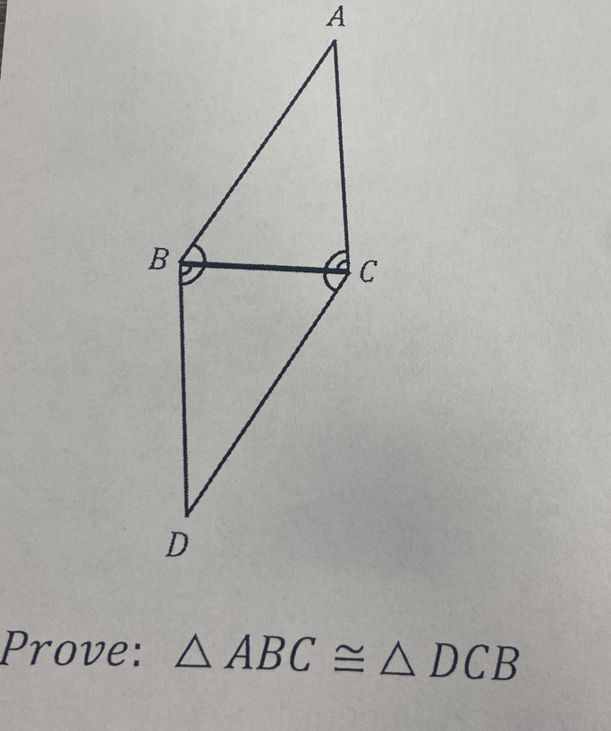 Prove: △ ABC≌ △ DCB