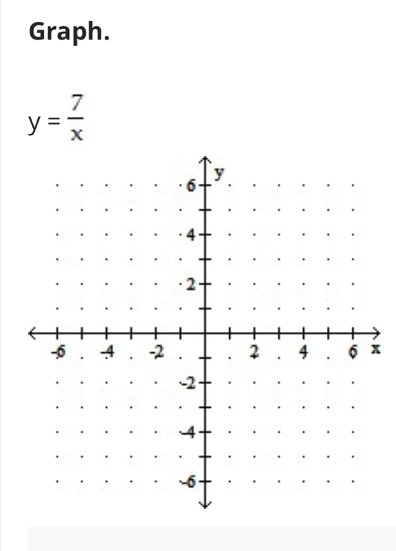 Graph.
y= 7/x 
x