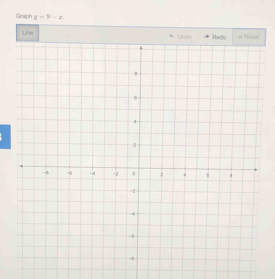 Graph y=9-x. 
Line