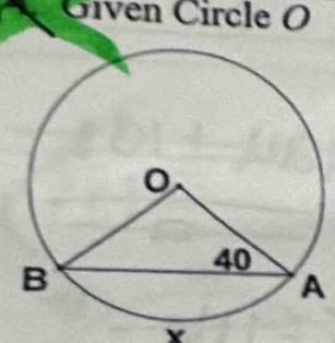 Given Circle O
A
Y