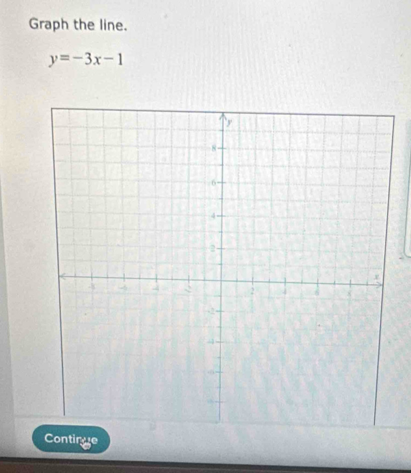 Graph the line.
y=-3x-1
Continue