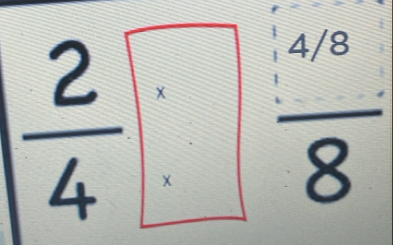  2/4  x
a x
 (4/8)/8 