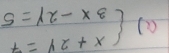 a ) beginarrayl x+2y=7 3x-2y=5endarray.