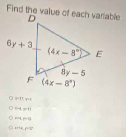 x=17,y=4
x=4,y=17
x=4,y=13
x=14,y=17