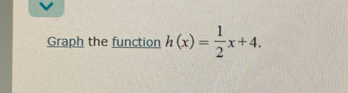 Graph the function h(x)= 1/2 x+4.