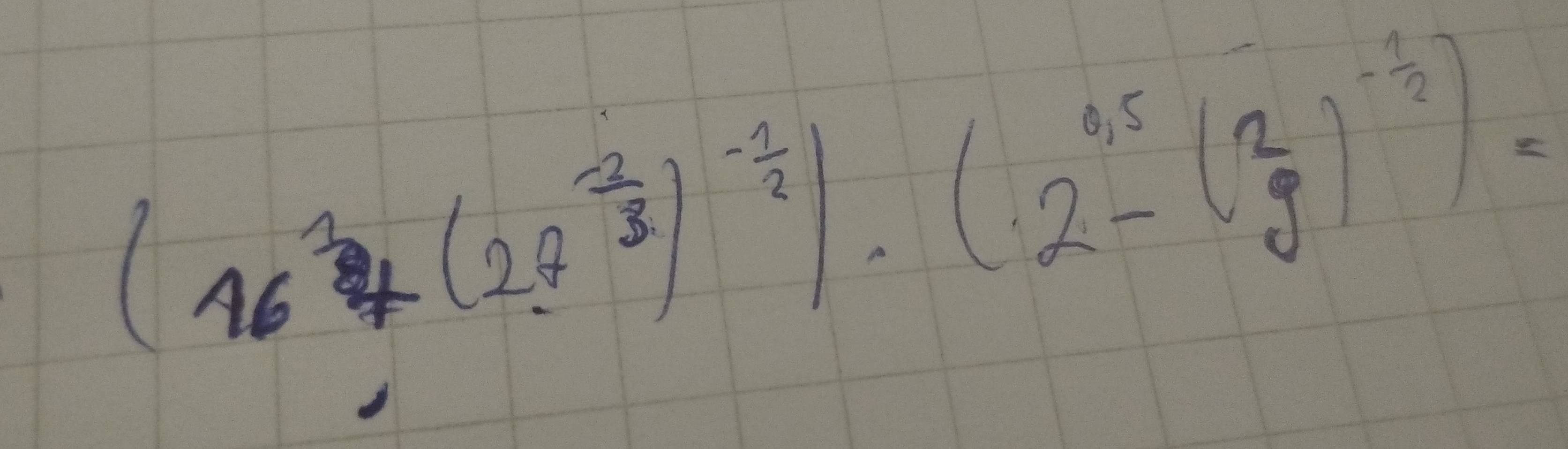 (16^(frac 1)3+(24^(frac -2)3)^- 1/2 )· (2^(0.5)-(2^(-frac 1)2)^- 1/2 )=