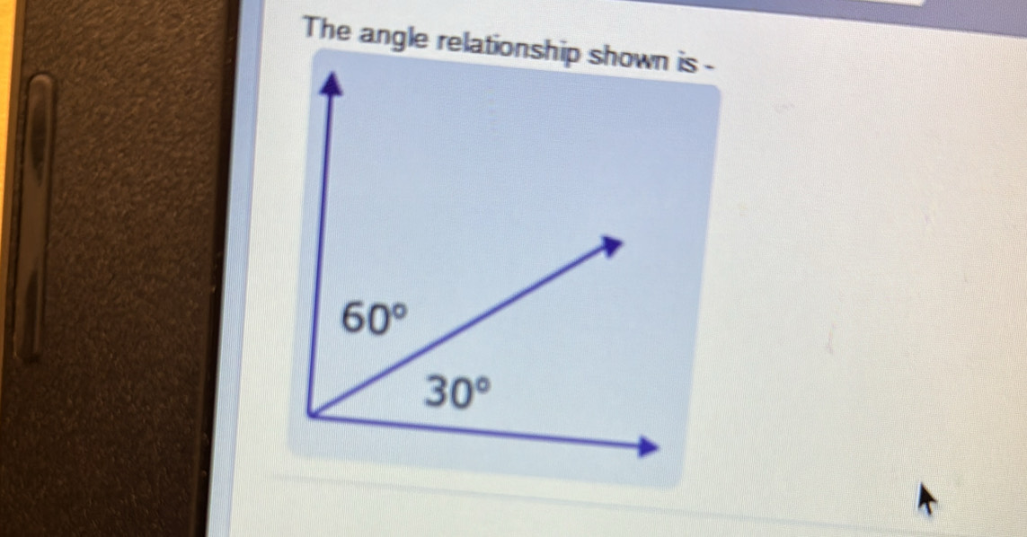 The angle relationship is -