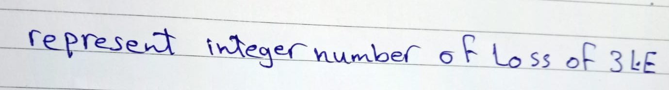 represent integer number of loss of 3L.E