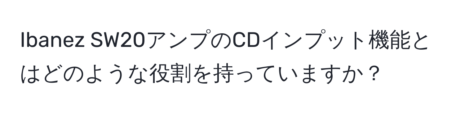 Ibanez SW20アンプのCDインプット機能とはどのような役割を持っていますか？