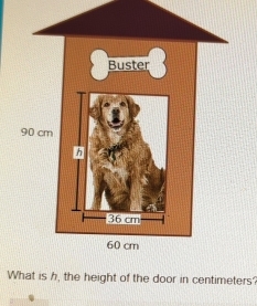 What is h, the height of the door in centimeters?