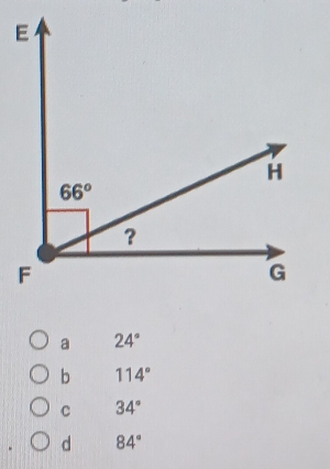 a 24°
b 114°
C 34°
d 84°