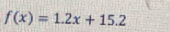 f(x)=1.2x+15.2