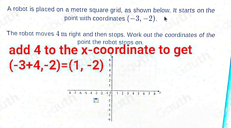 Solved: A robot is placed on a metre square grid, as shown below. It ...