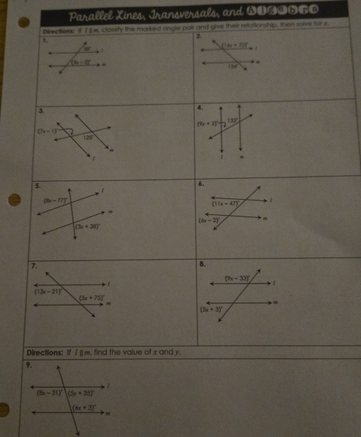 Parallel Xines, Iransversals, and W1_J6TD