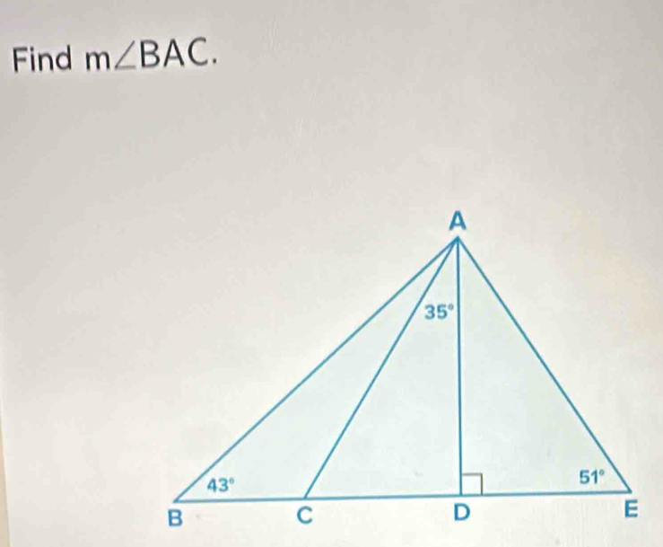 Find m∠ BAC.