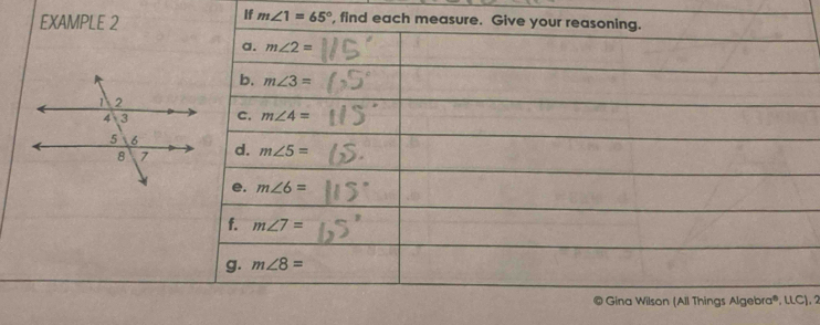 If m∠ 1=65°
), 2