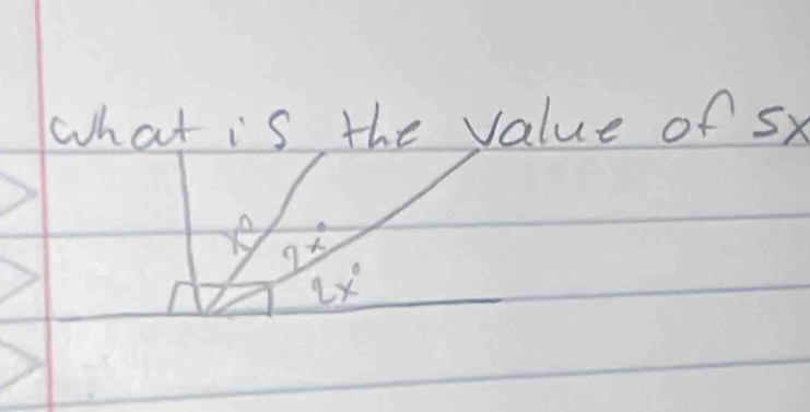 what is the value of 5x
7x°
2x°