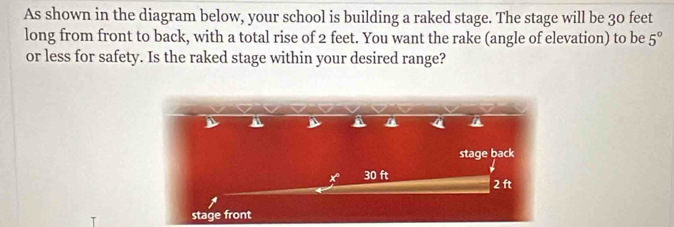 Solved: As shown in the diagram below, your school is building a raked ...