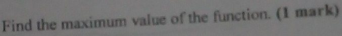 Find the maximum value of the function. (1 mark)