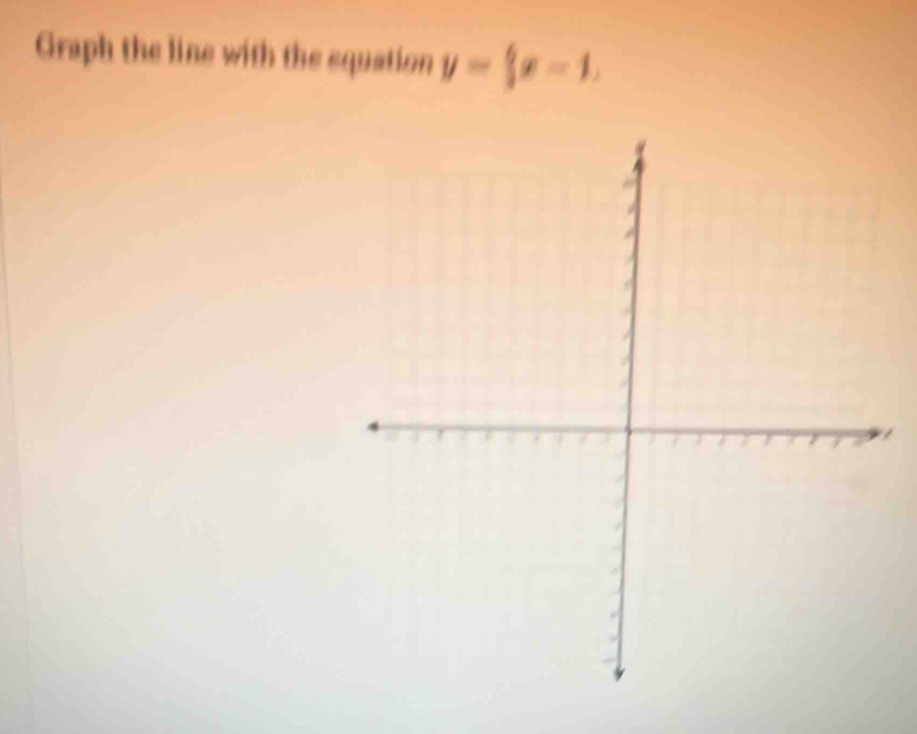 Graph the line with the squation y= 6/3 x-1,