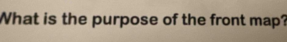 What is the purpose of the front map?