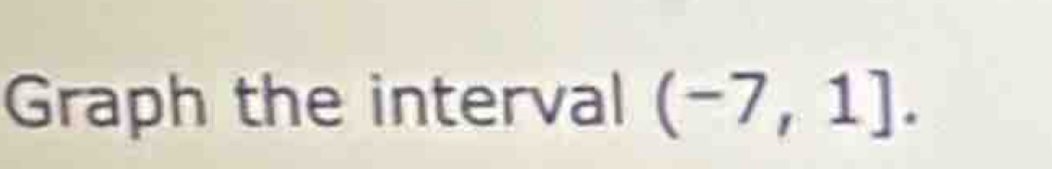 Graph the interval (-7,1].