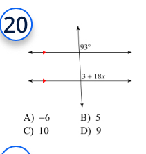 20
A) -6 B) 5
C) 10 D) 9