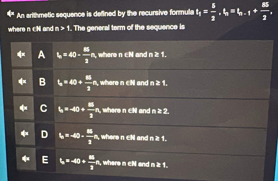 Solved: An arithmetic sequence is defined by the recursive formula t_1 ...