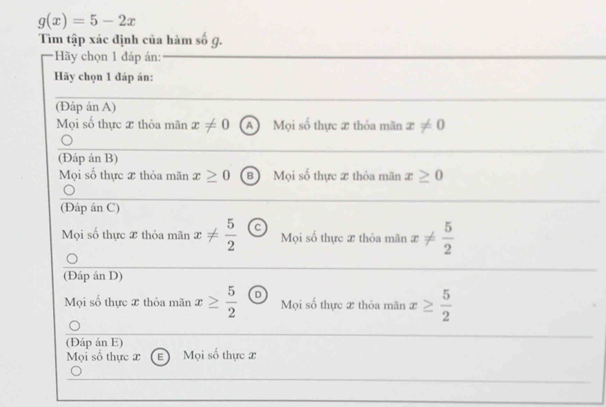 g(x)=5-2x